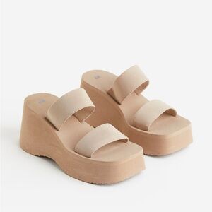 H&M Beige Platform Sandals
